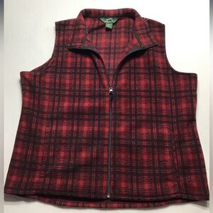 Woolrich Red and Black Checkered Vest